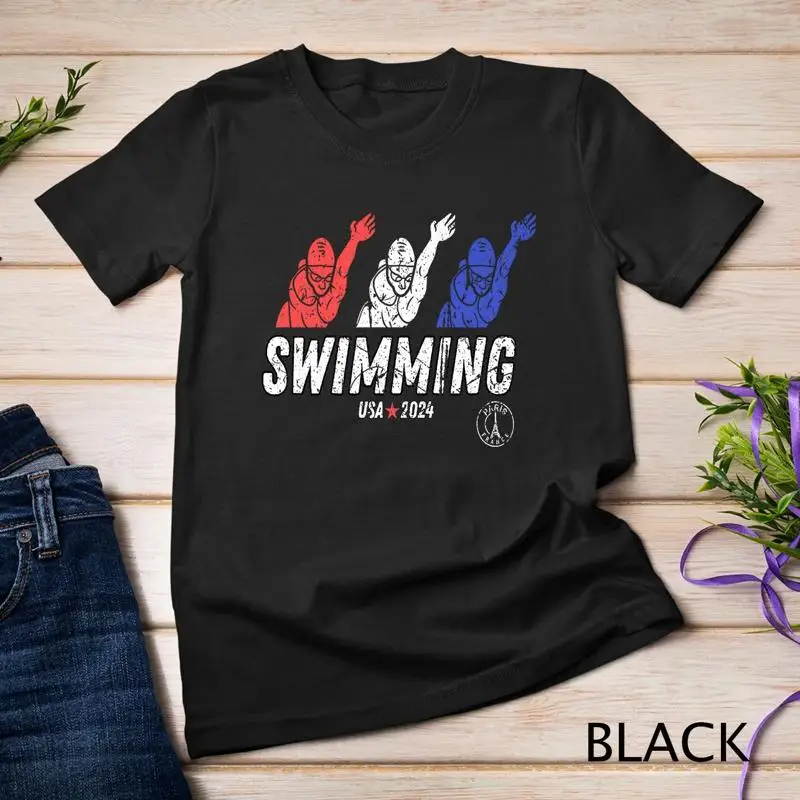 Aquatic Sports Teams - تي شيرت للجنسين لفريق السباحة الأمريكي